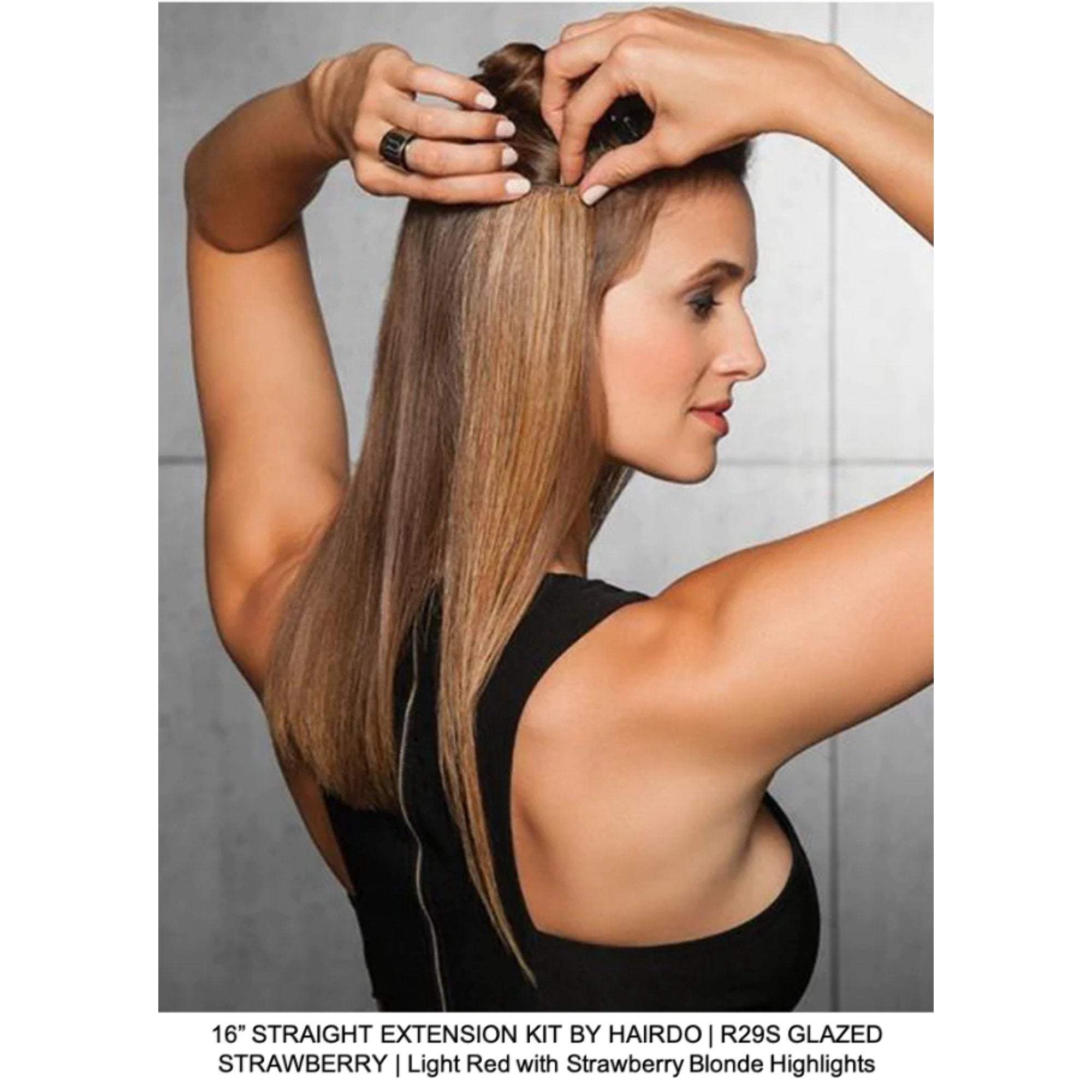 Straight Extension Kit - R2 Ebony by Hairdo for Women - 8 x 16 Inch Hair Extension