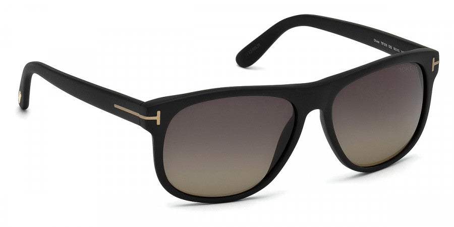 Tom Ford TF236 02D Olivier Polarized - Matte Black-Brown Gradient Polarized by Tom Ford for Women - 58-15-145 mm Sunglasses