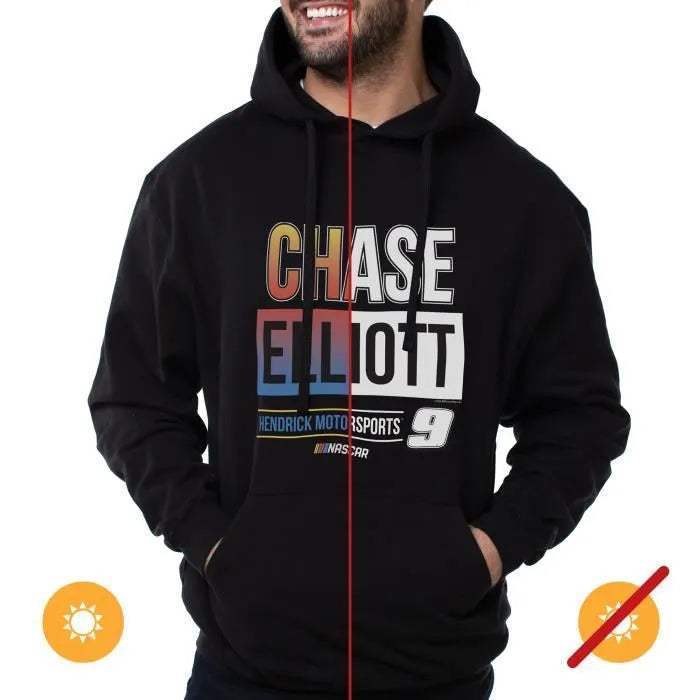 NASCAR Hooded Sweatshirt - Chase Elliot - 3 Black by DelSol for Men - 1 Pc T-Shirt (XL)