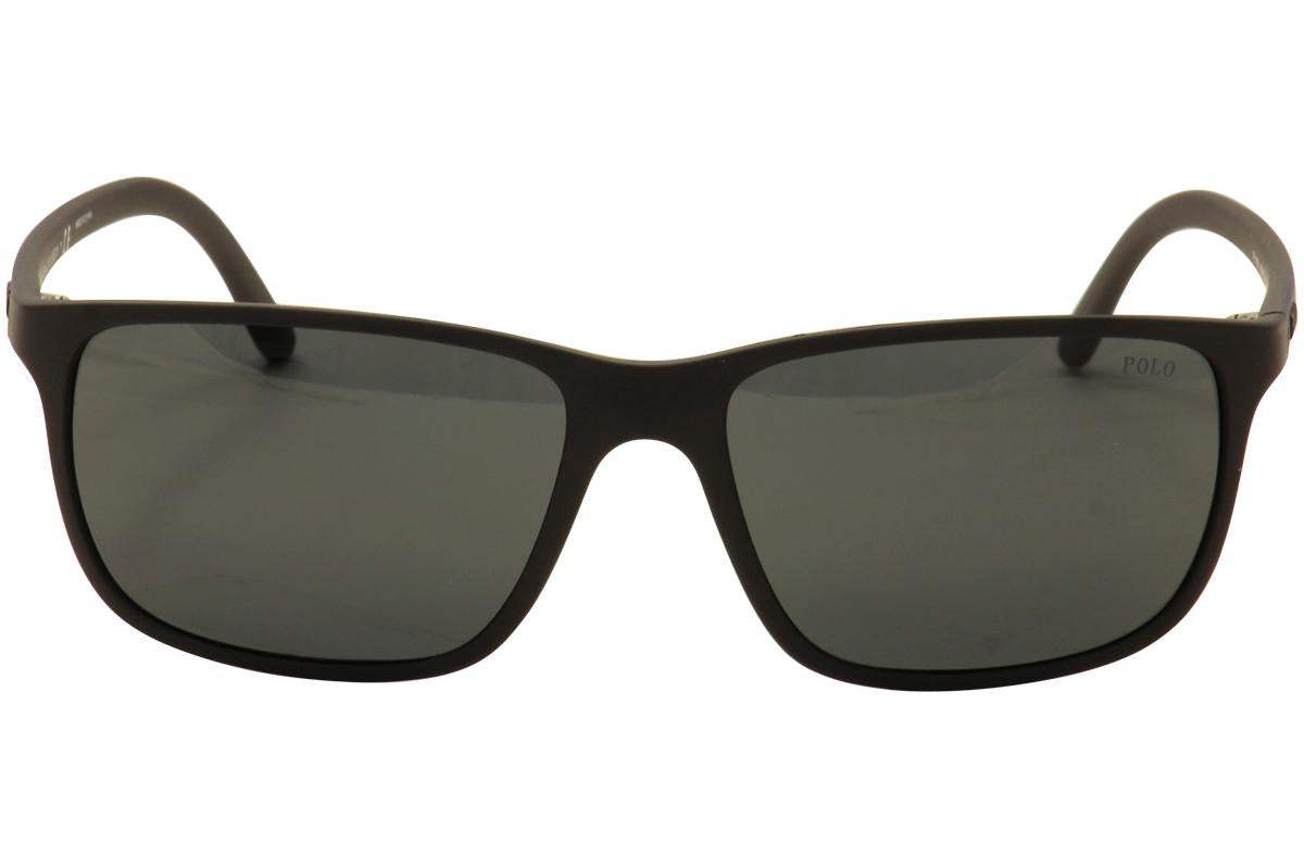 Polo Ralph Lauren PH 4092 553487 - Matte Black-Grey by Ralph Lauren for Men - 58-16-145 mm Sunglasses