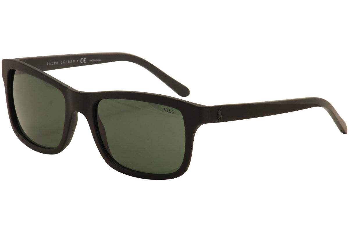 Polo Ralph Lauren PH 4095 5523-71 - Matte Black-Green by Ralph Lauren for Men - 57-19-140 mm Sunglasses