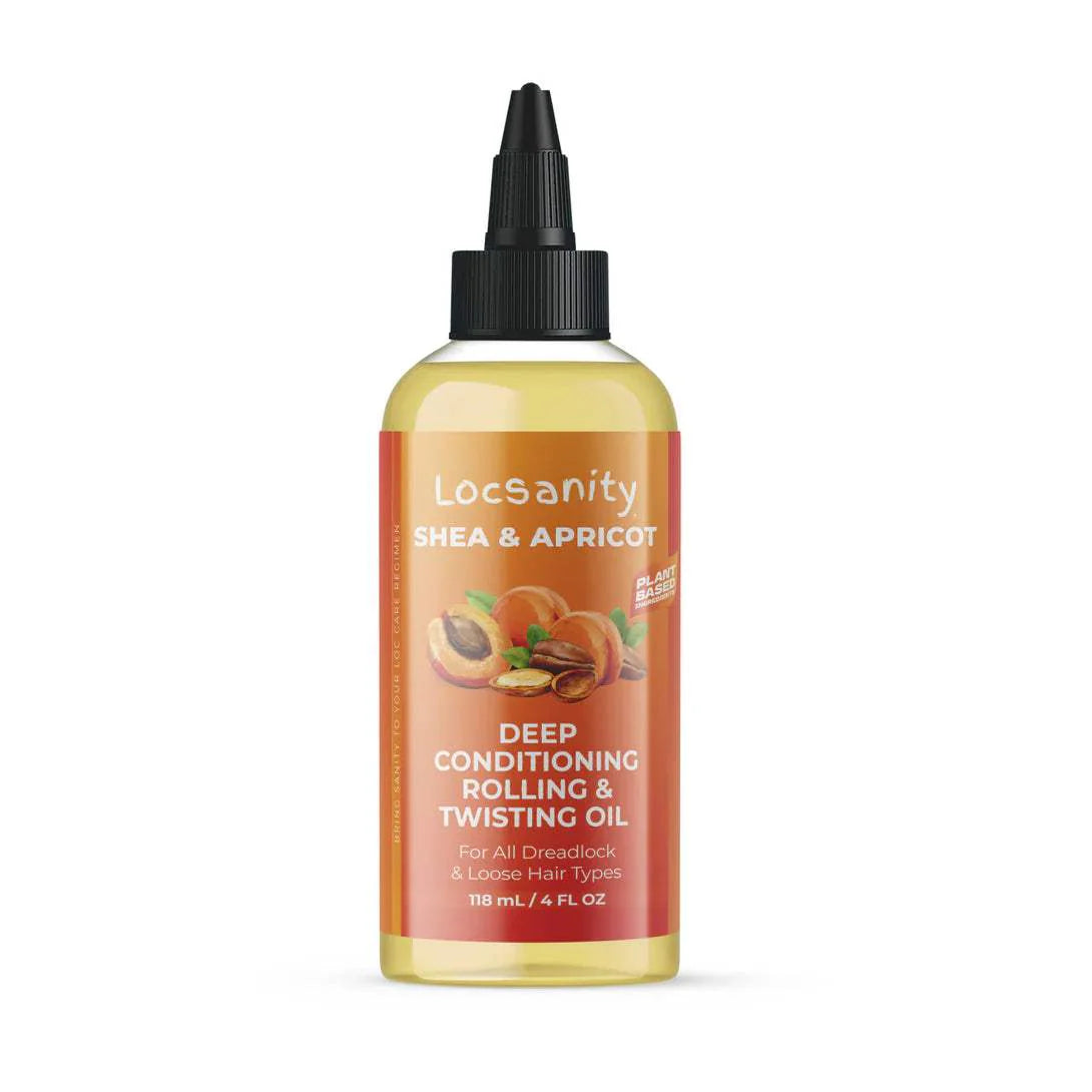 Locsanity Shea & Apricot Loose, Natural Strength & Growth Formula Dreadlock Natural Hair Rolling and Conditioning Oil
