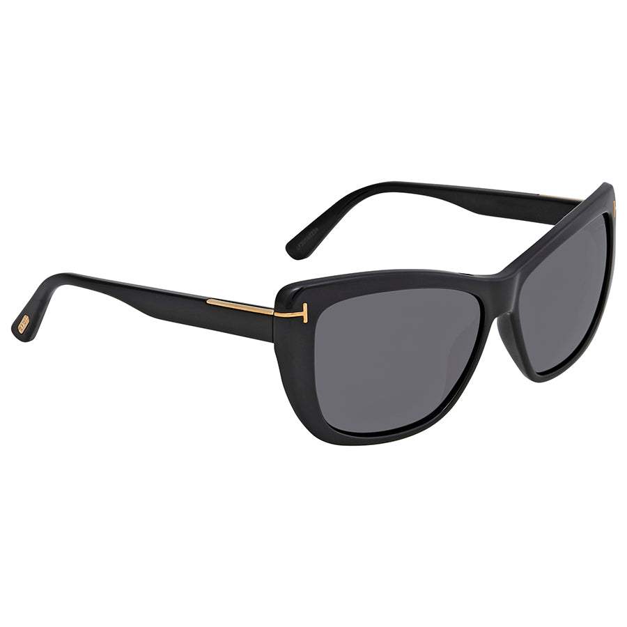 Tom Ford FT0434 Lindsay 01D - Shiny Black-Grey Polarized by Tom Ford for Women - 58-13-140 mm Sunglasses