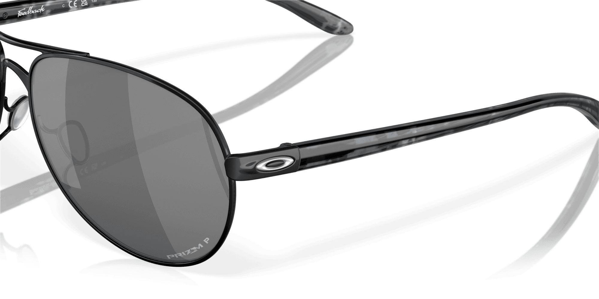 Oakley Feedback OO4079-24 - Metallic Black-Chrome Iridium Polarized by Oakley for Women - 59-13-135 mm Sunglasses
