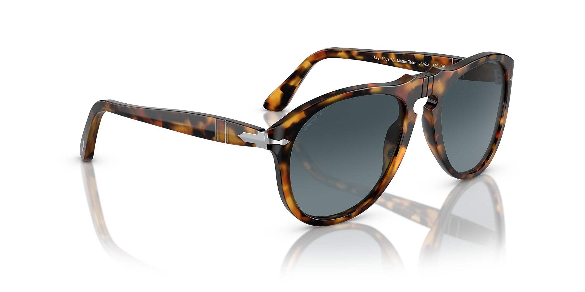 Persol PO649 1052-S3 Madreterra-Blue Faded Polarized by Persol for Unisex - 54-20-140 mm Sunglasses