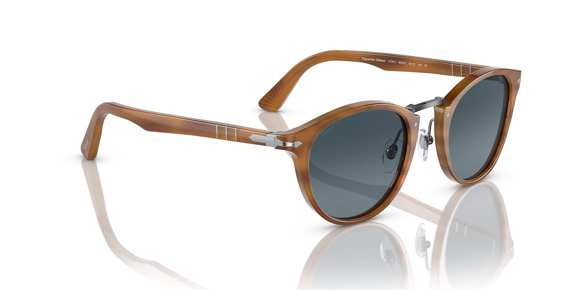 Persol PO3108S 1019-M3 - Striped Beige-Grey Gradient Polarized by Persol for Men - 47-22-145 mm Sunglasses