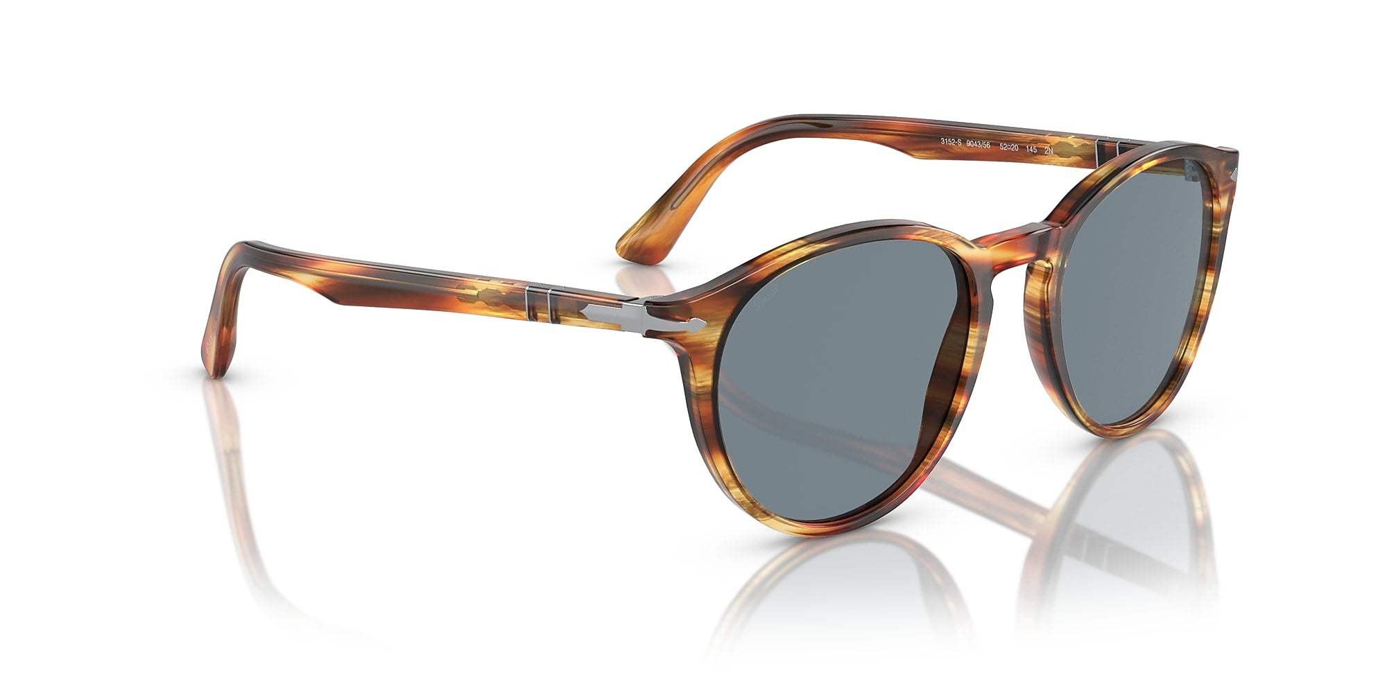 Persol PO3152S 9043-56 - Brown Striped Yellow-Blue by Persol for Men - 52-20-145 mm Sunglasses