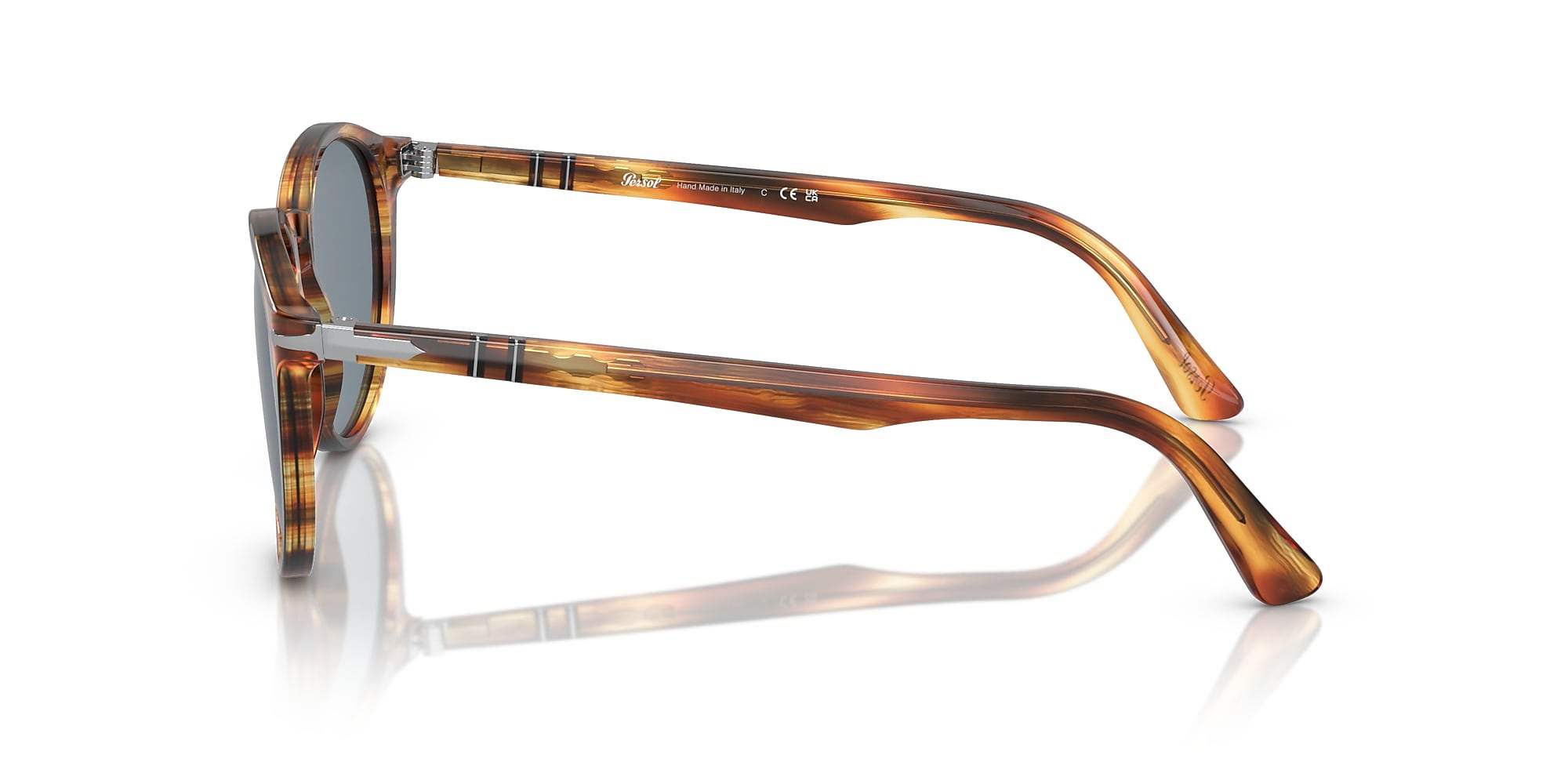 Persol PO3152S 9043-56 - Brown Striped Yellow-Blue by Persol for Men - 52-20-145 mm Sunglasses