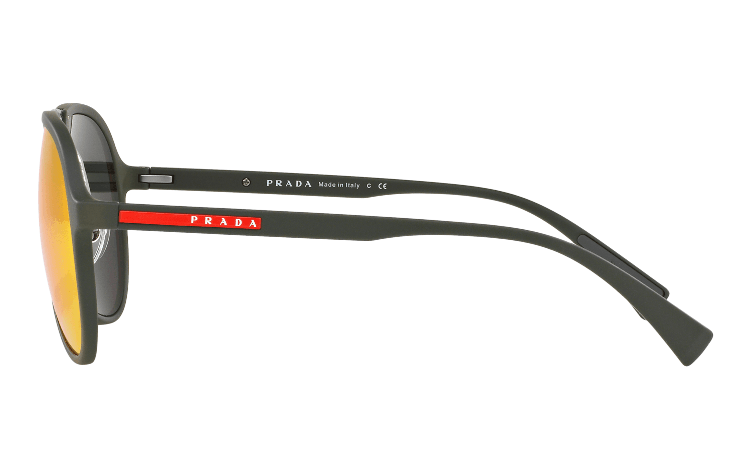Prada SPS 55Q UFI-1C0 - Green Rubber-Light Brown Dark by Prada for Men - 62-14-140 mm Sunglasses