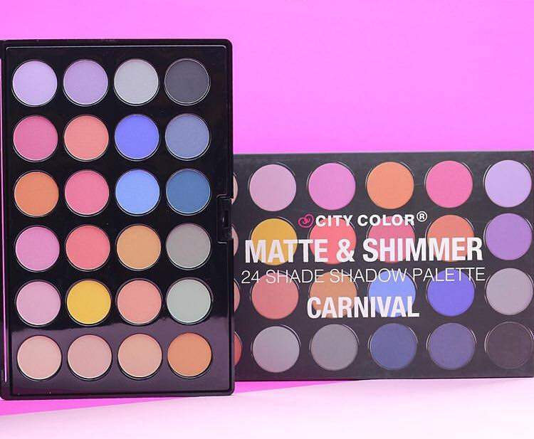 CITY COLOR Matte & Shimmer 24 Shade Shadow Palette - Carnival