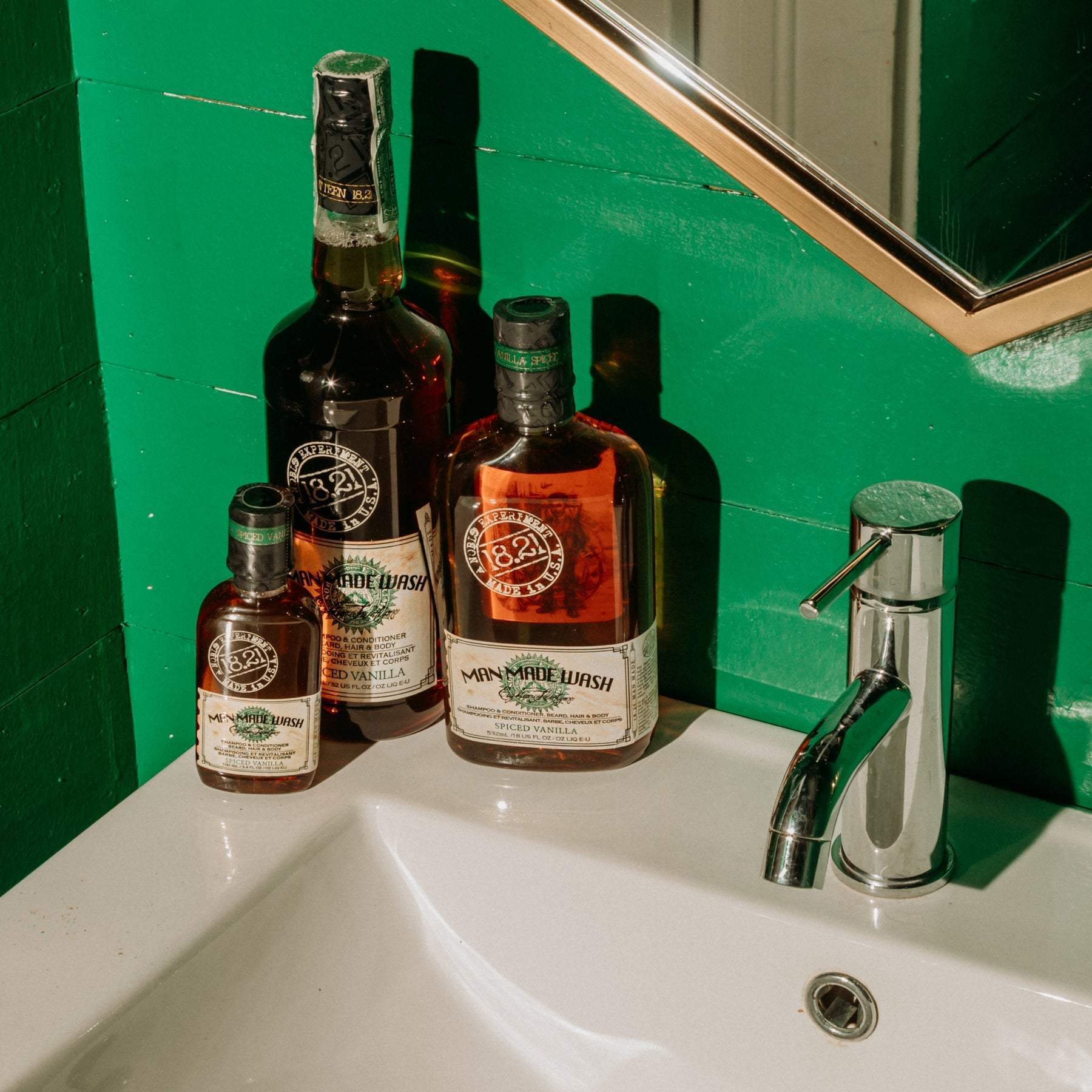 Man Made Wash - Spiced Vanilla by 18.21 Man Made for Men - 32 oz 3-In-1 Shampoo, Conditioner and Body Wash