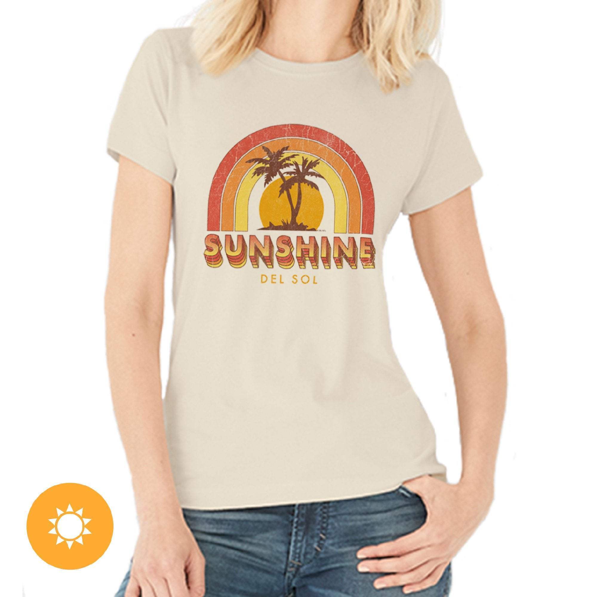 Women Crew Tee - Sunshine - Beige by DelSol for Women - 1 Pc T-Shirt (2XL)