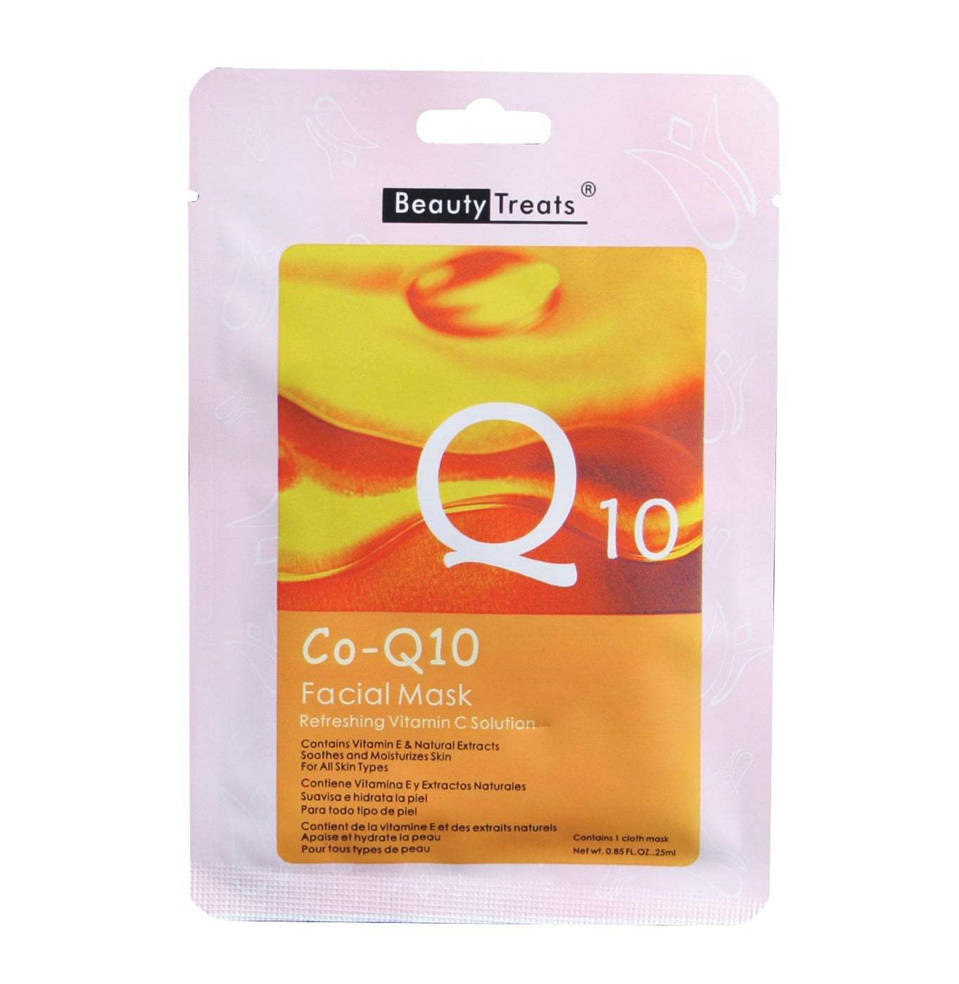 BEAUTY TREATS Facial Mask Refreshing Vitamin C Solution - Co-Q10 - Display Box 24 Pieces