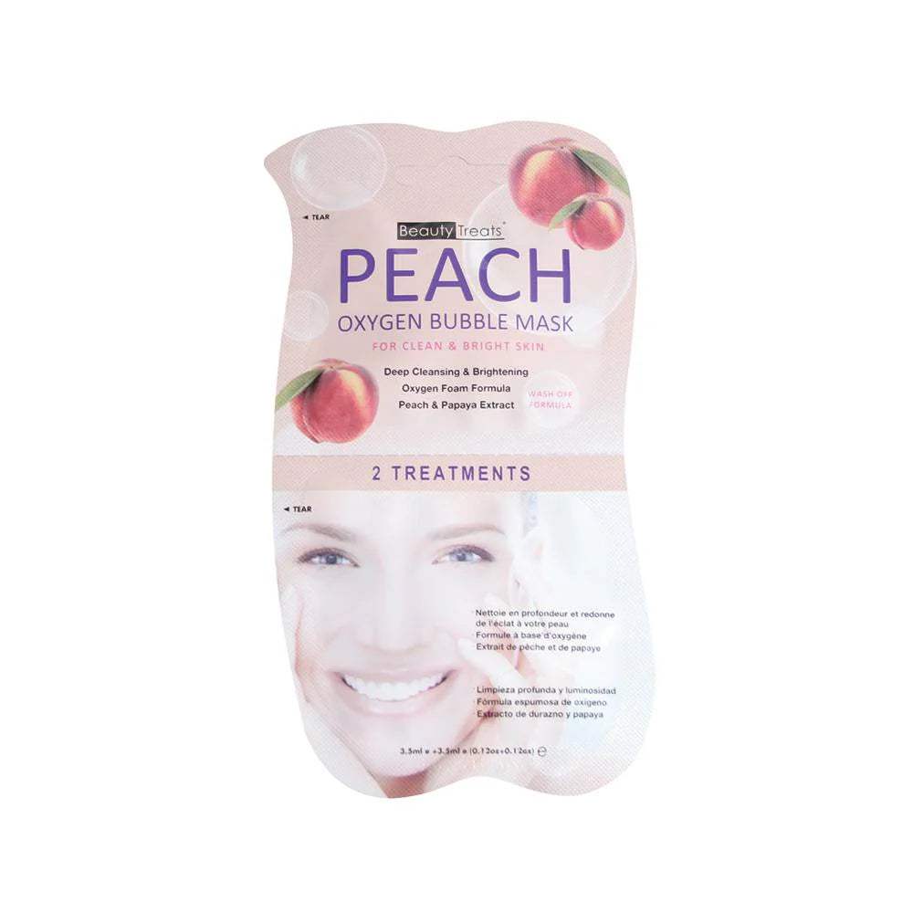 BEAUTY TREATS Peach Oxygen Bubble Mask - Display Box 24 Pcs