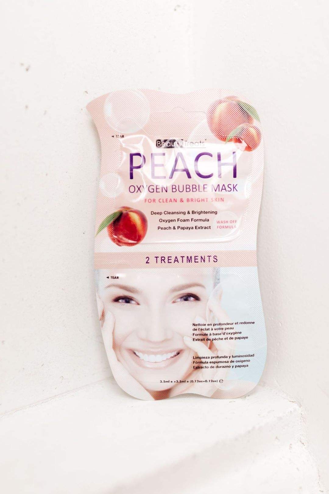 BEAUTY TREATS Peach Oxygen Bubble Mask - Display Box 24 Pcs