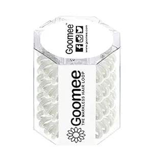 The Markless Hair Loop Set - Pearly White by Goomee for Women - 4 Pc Hair Tie