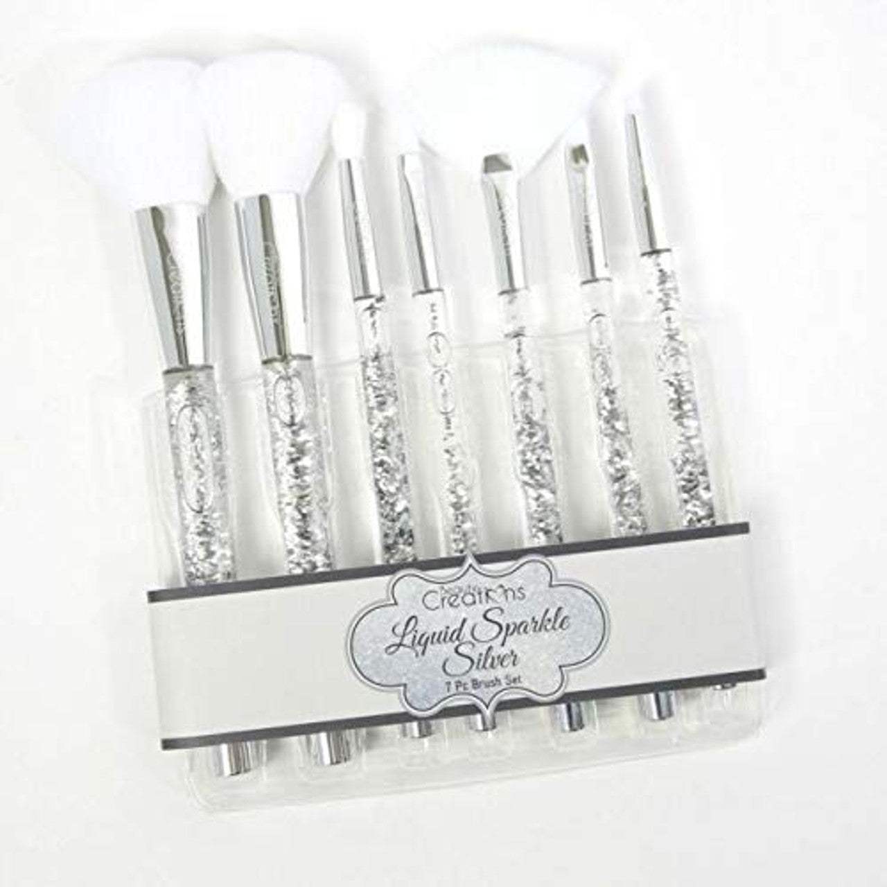 BEAUTY CREATIONS Liquid Sparkle Silver 7 Pc Brush Set