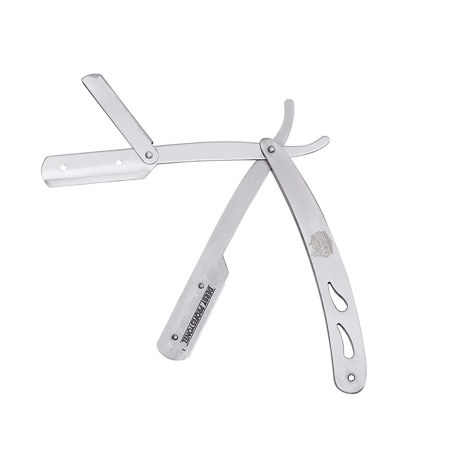 The Shave Factory Straight Edge Razor Kit (Steel Razor/Barber No22 50ml Cologne / 100 Derby Professional Single Edge Razor Blades) - BarberSets