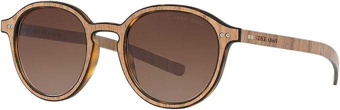 Giorgio Armani AR 8081 5527-13 - Matte Havana-Wood Nut-Brown Gradient by Giorgio Armani for Unisex - 48-21-145 mm Sunglasses