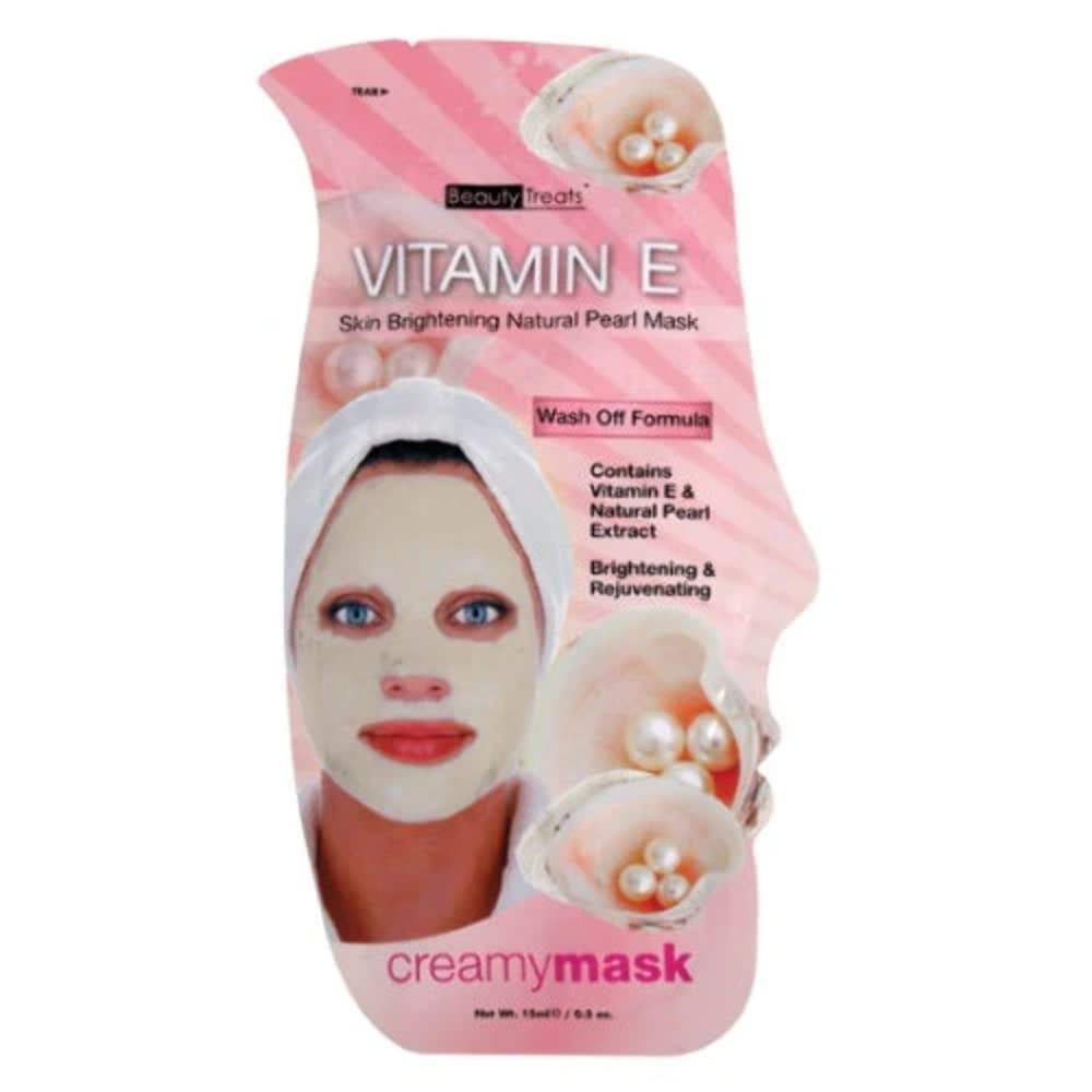 BEAUTY TREATS Vitamin E Skin Brightening Natural Pearl Mask - Display Box 24pcs