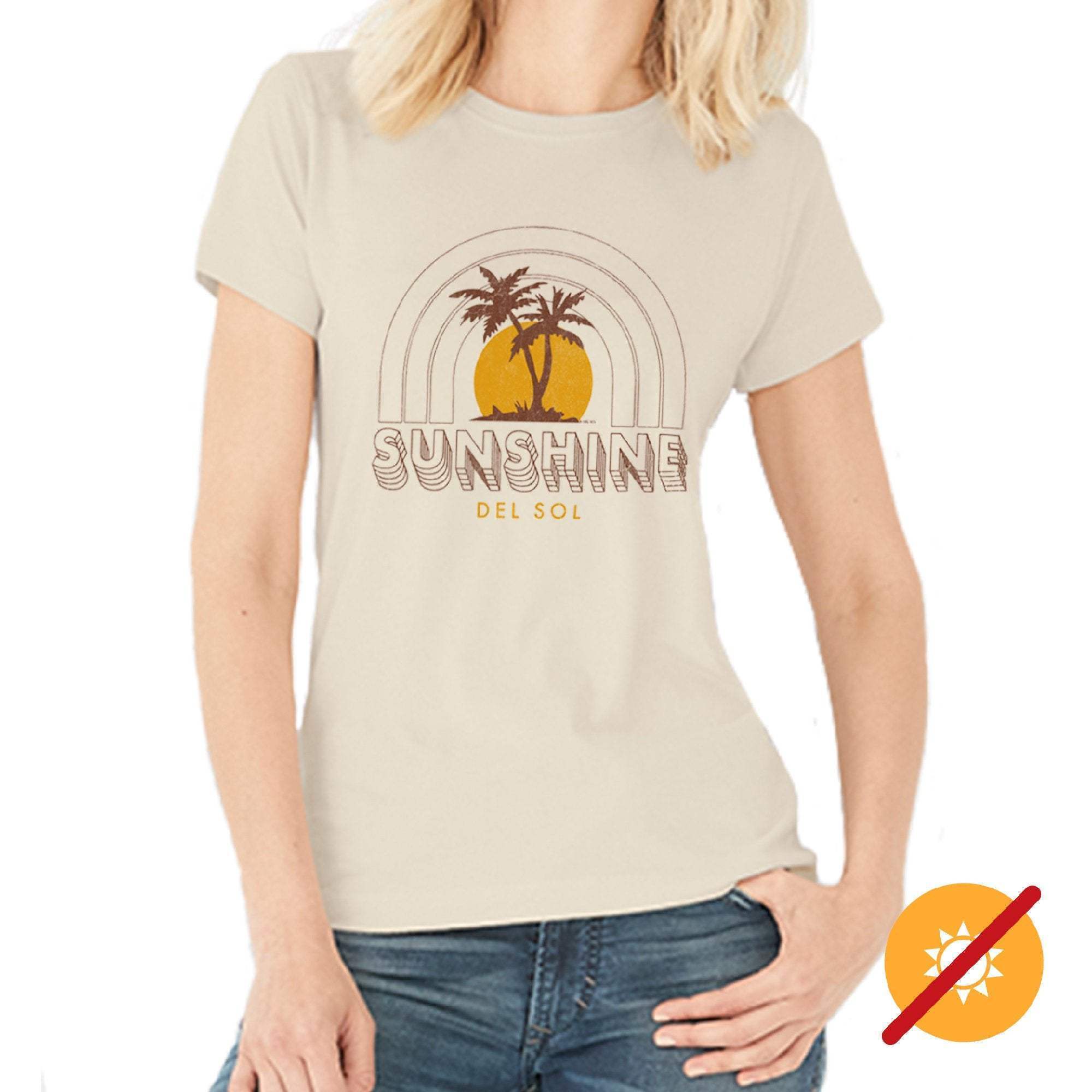 Women Crew Tee - Sunshine - Beige by DelSol for Women - 1 Pc T-Shirt (Small)