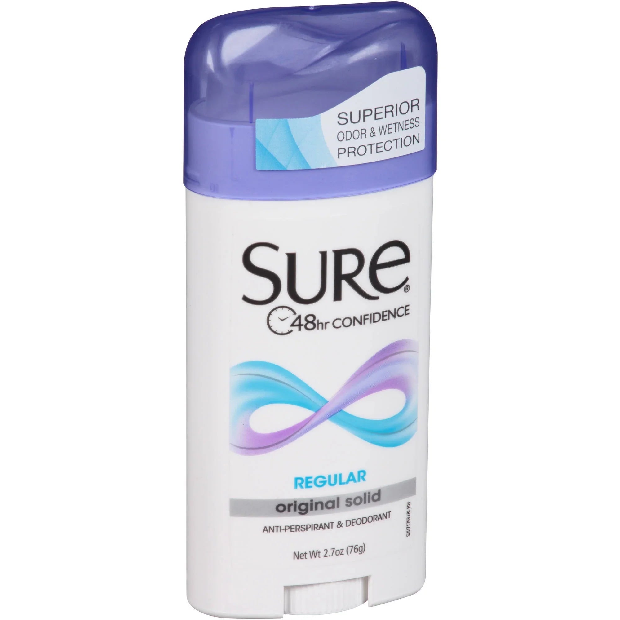Original Solid AntiPerspirant Deodorant - Regular Scent by Sure for Unisex - 2.7 oz Deodorant Stick - Pack of 6