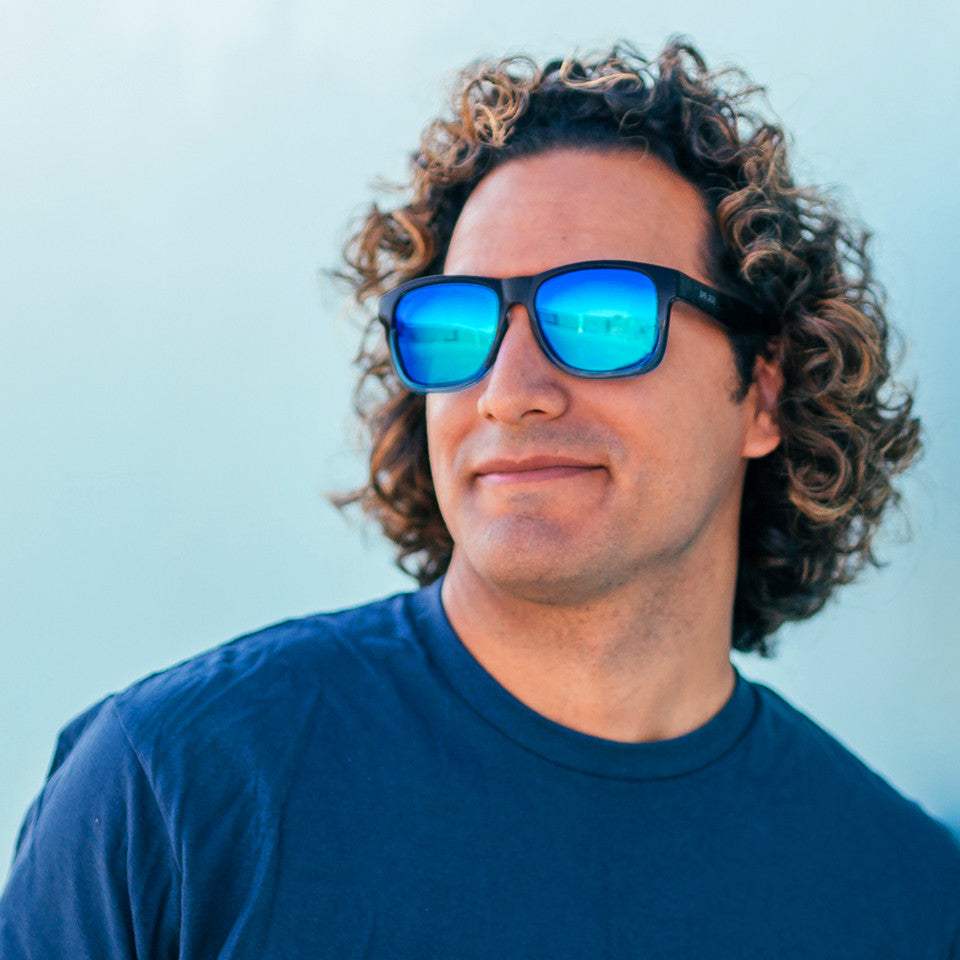 Solize Into the Sun - Black and Clear to Blue by DelSol for Unisex - 1 Pc Sunglasses