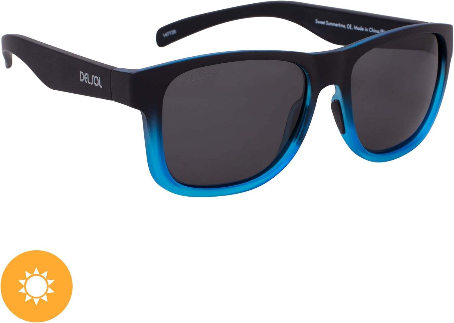 Solize Sweet Summertime - Black and Light Blue to Blue by DelSol for Unisex - 1 Pc Sunglasses