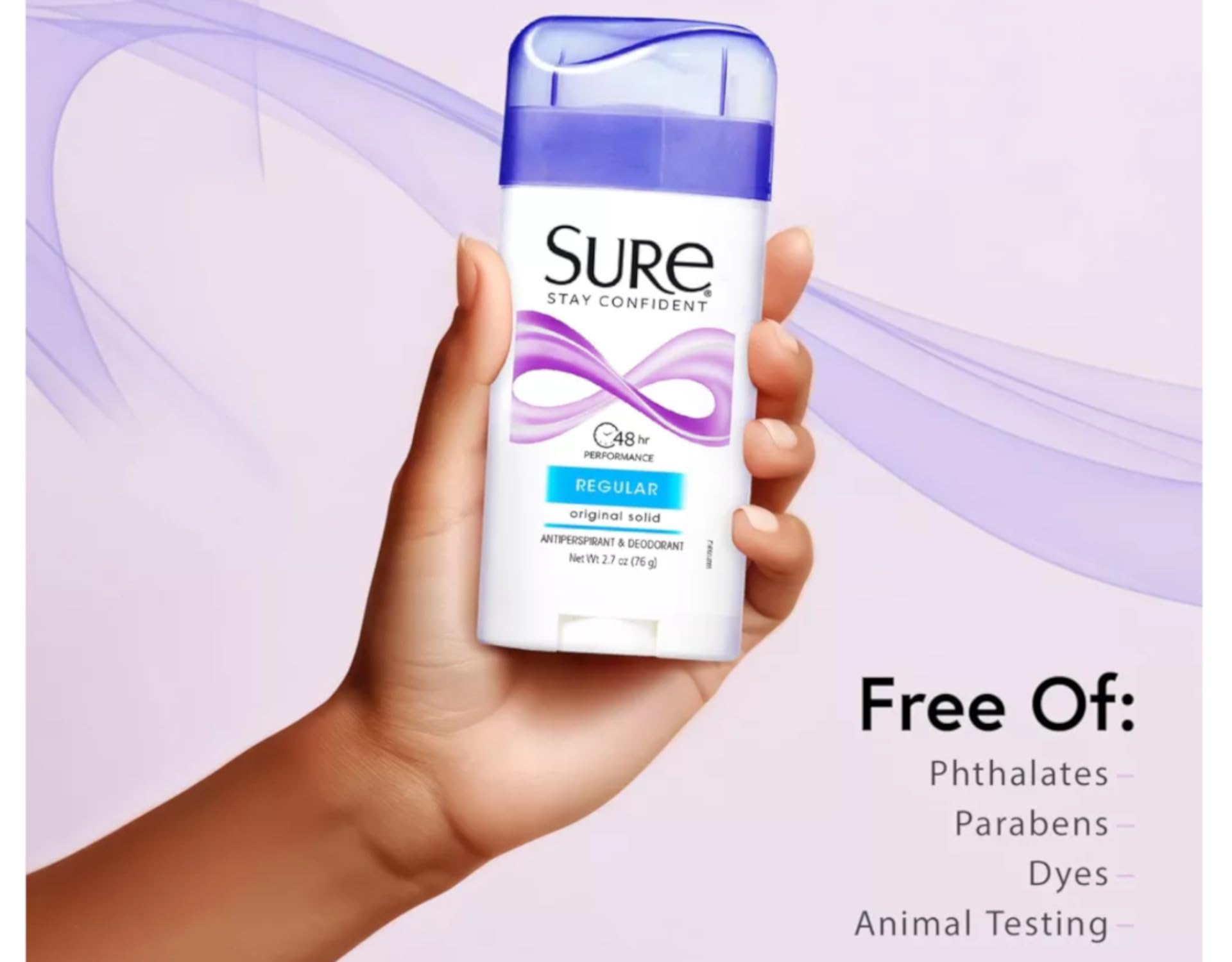 Original Solid AntiPerspirant Deodorant - Regular Scent by Sure for Unisex - 2.7 oz Deodorant Stick - Pack of 6