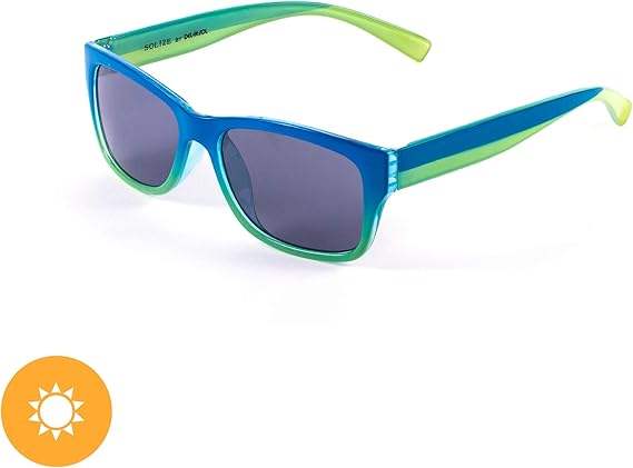 Kids Solize Hello Summer - Blue and Yellow to Green by DelSol for Kids - 1 Pc Sunglasses
