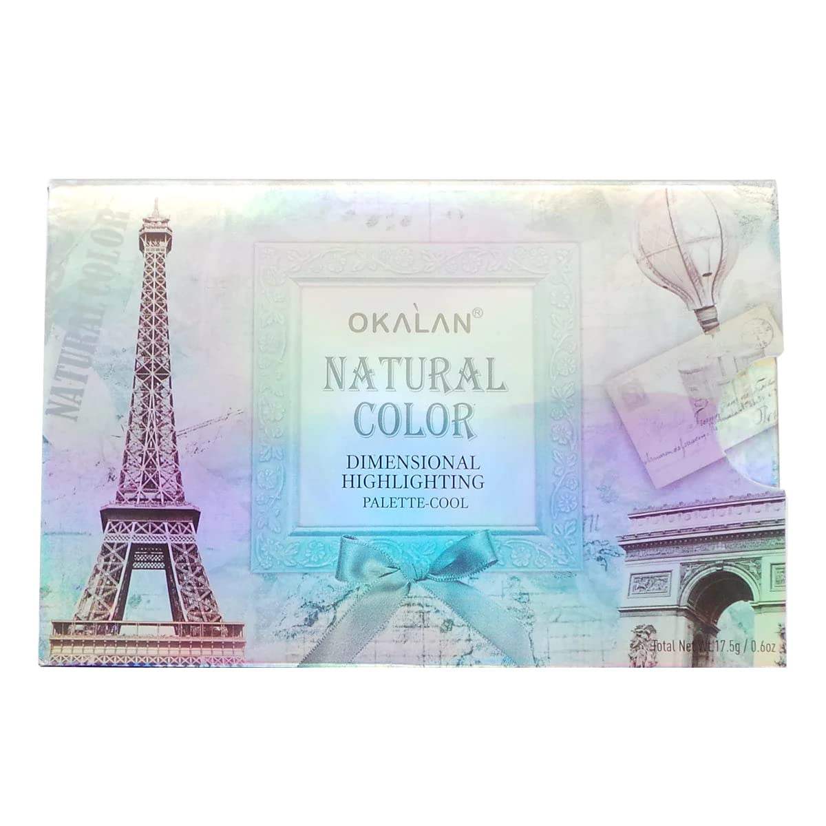OKALAN Natural Color Dimensional Highlight Palette - Cool Display Set, 12 Pieces