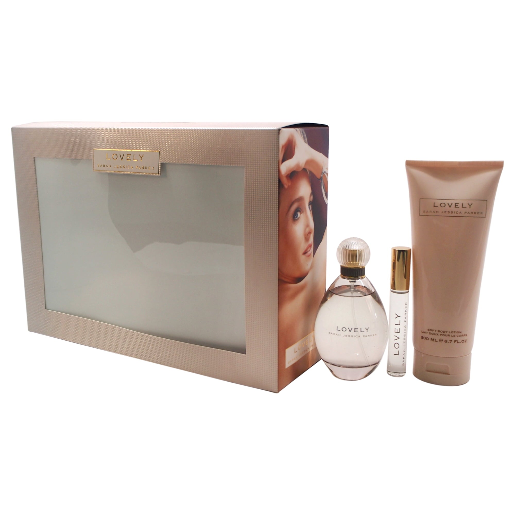 Lovely by Sarah Jessica Parker for Women - 3 Pc Gift Set 3.4oz EDP Spray, 0.34oz EDP RollerBall, 6.7oz Body Lotion