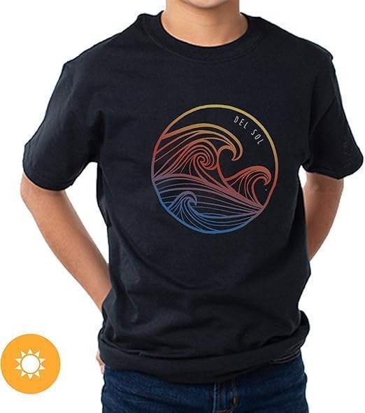 Men Crew Tee - Wavey - Black by DelSol for Men - 1 Pc T-Shirt (Large)