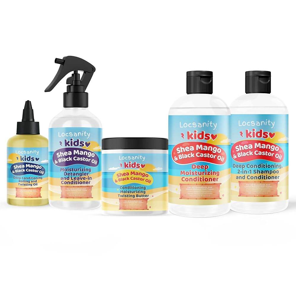 Locsanity Kids Shea Mango & Black Castor Oil Moisturizing Detangler and Leave-in Conditioner