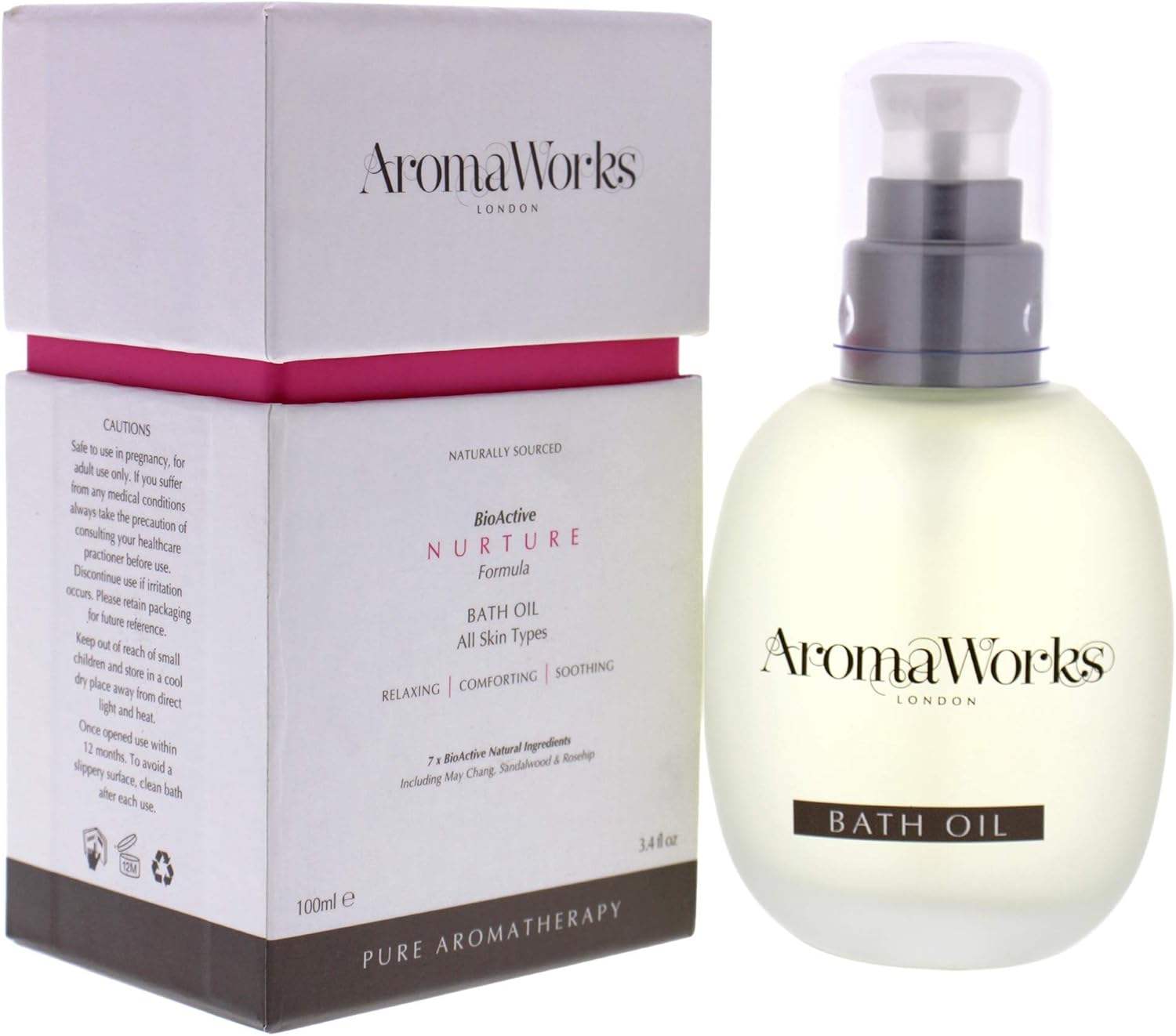 Nurture Bath Oil by Aromaworks for Unisex - 3.4 oz Oil