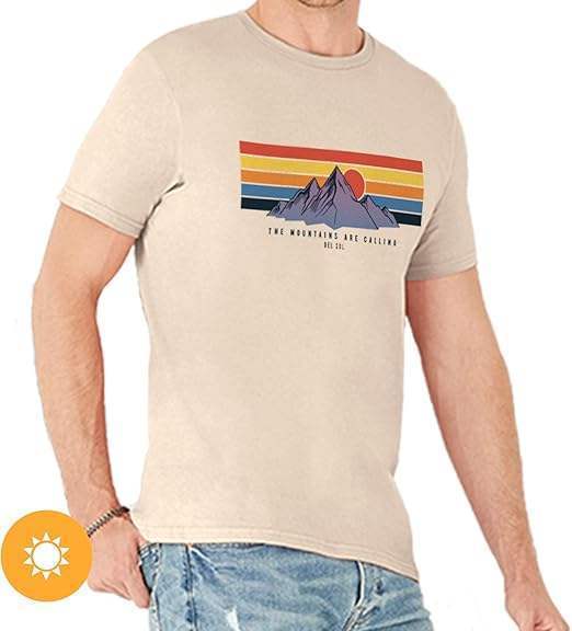 Men Classic Crew Tee - Mountain Calling by DelSol for Men - 1 Pc T-Shirt (Medium)