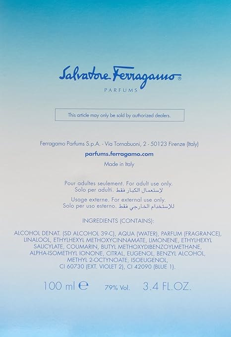 Incanto Blue by Salvatore Ferragamo for Men - 3.4 oz EDT Spray