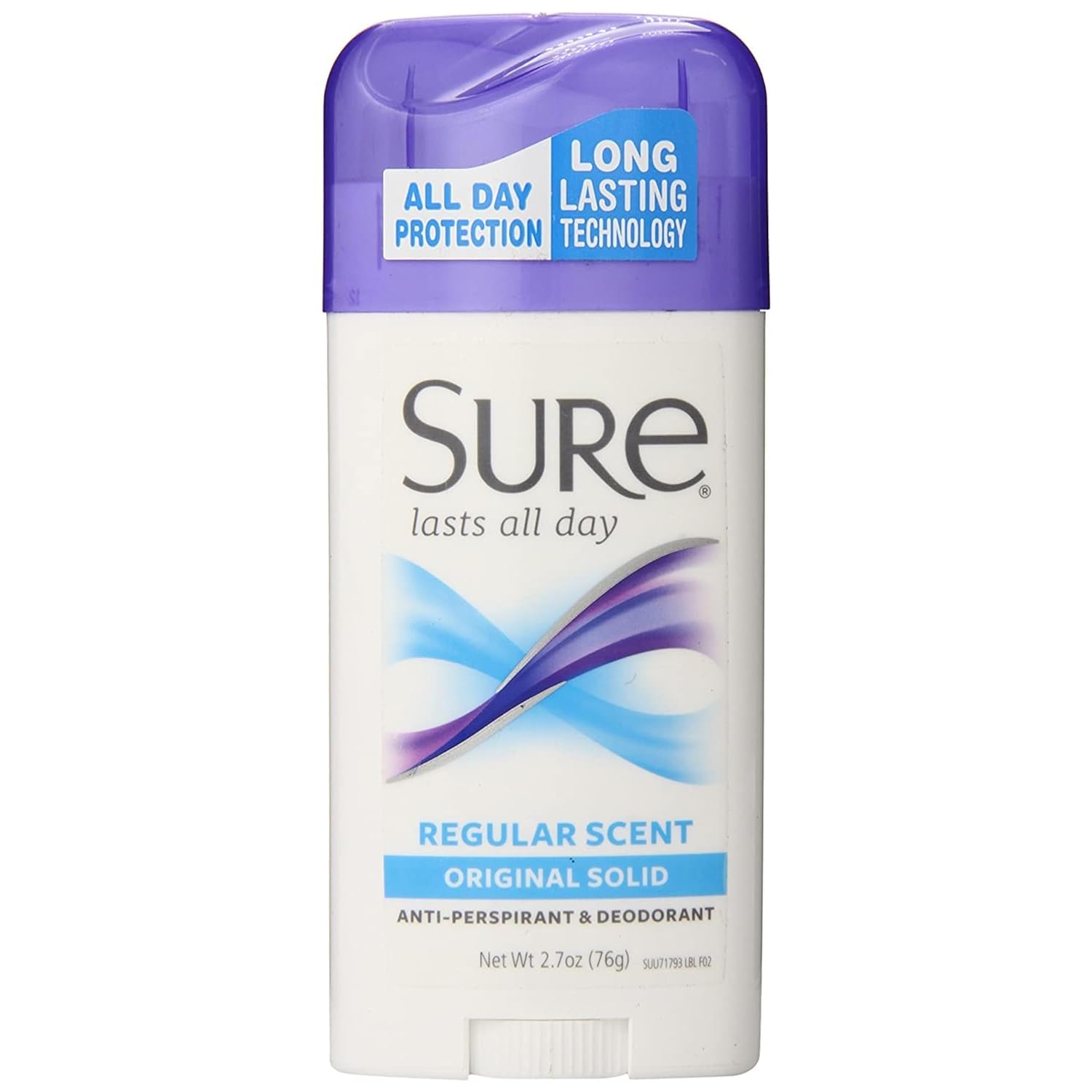 Original Solid AntiPerspirant Deodorant - Regular Scent by Sure for Unisex - 2.7 oz Deodorant Stick - Pack of 6
