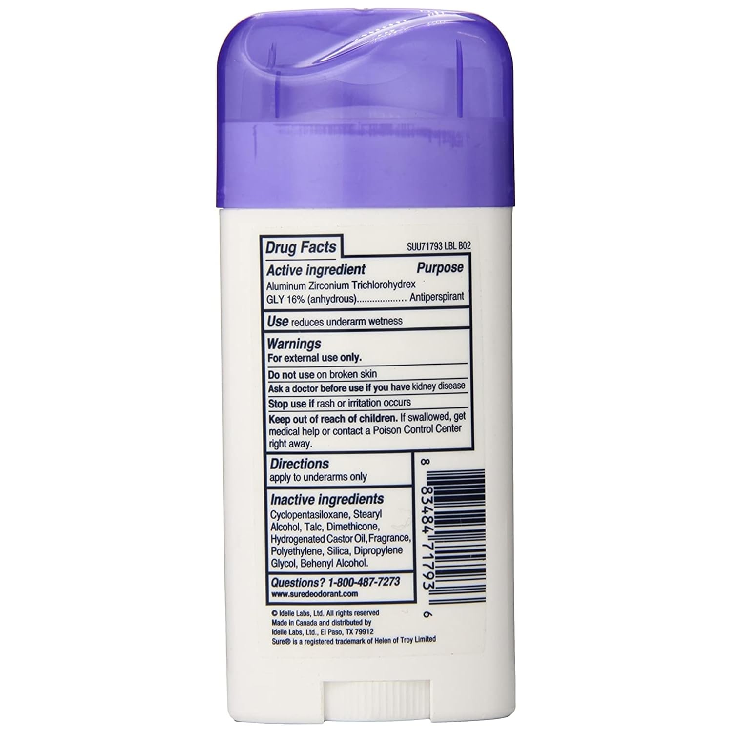 Original Solid Anti-Perspirant Deodorant - Unscented by Sure for Unisex - 2.7 oz Deodorant Stick