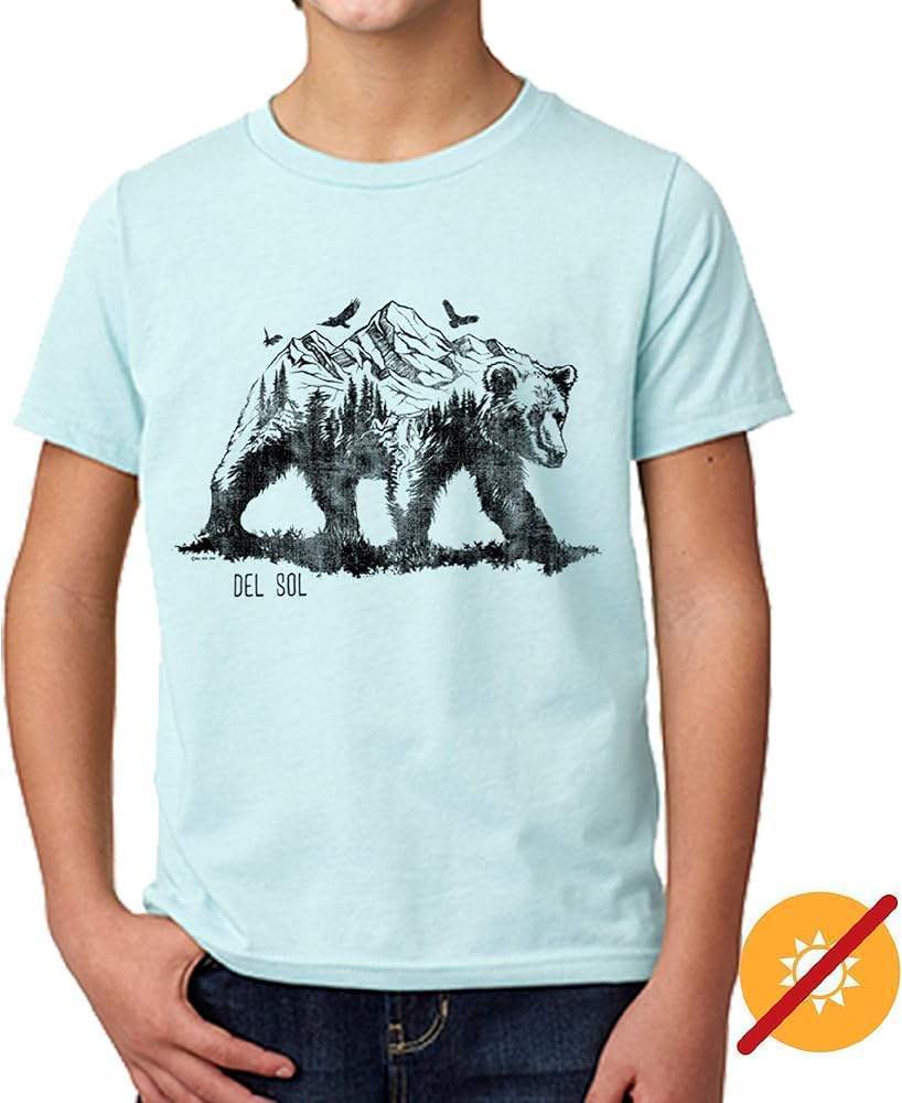Kids Crew Tee - Bear Scene - Ice Blue by DelSol for Kids - 1 Pc T-Shirt (YM)