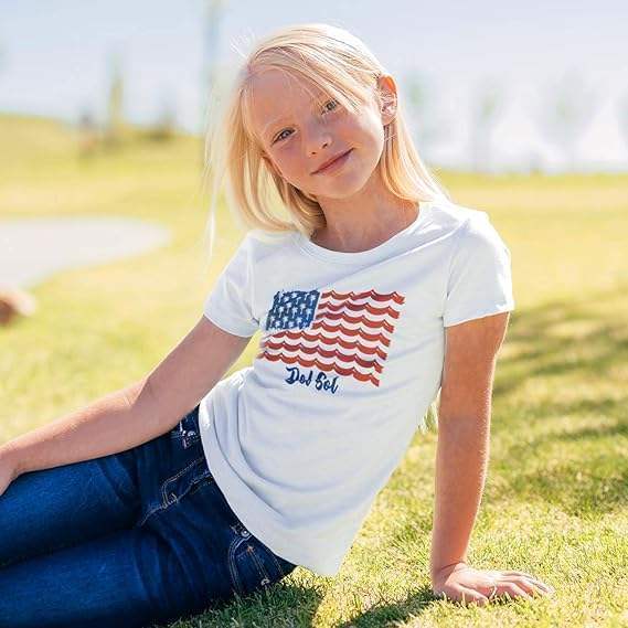 Kids Crew Tee - Tropical Americana by DelSol for Kids - 1 Pc T-Shirt (YXS)