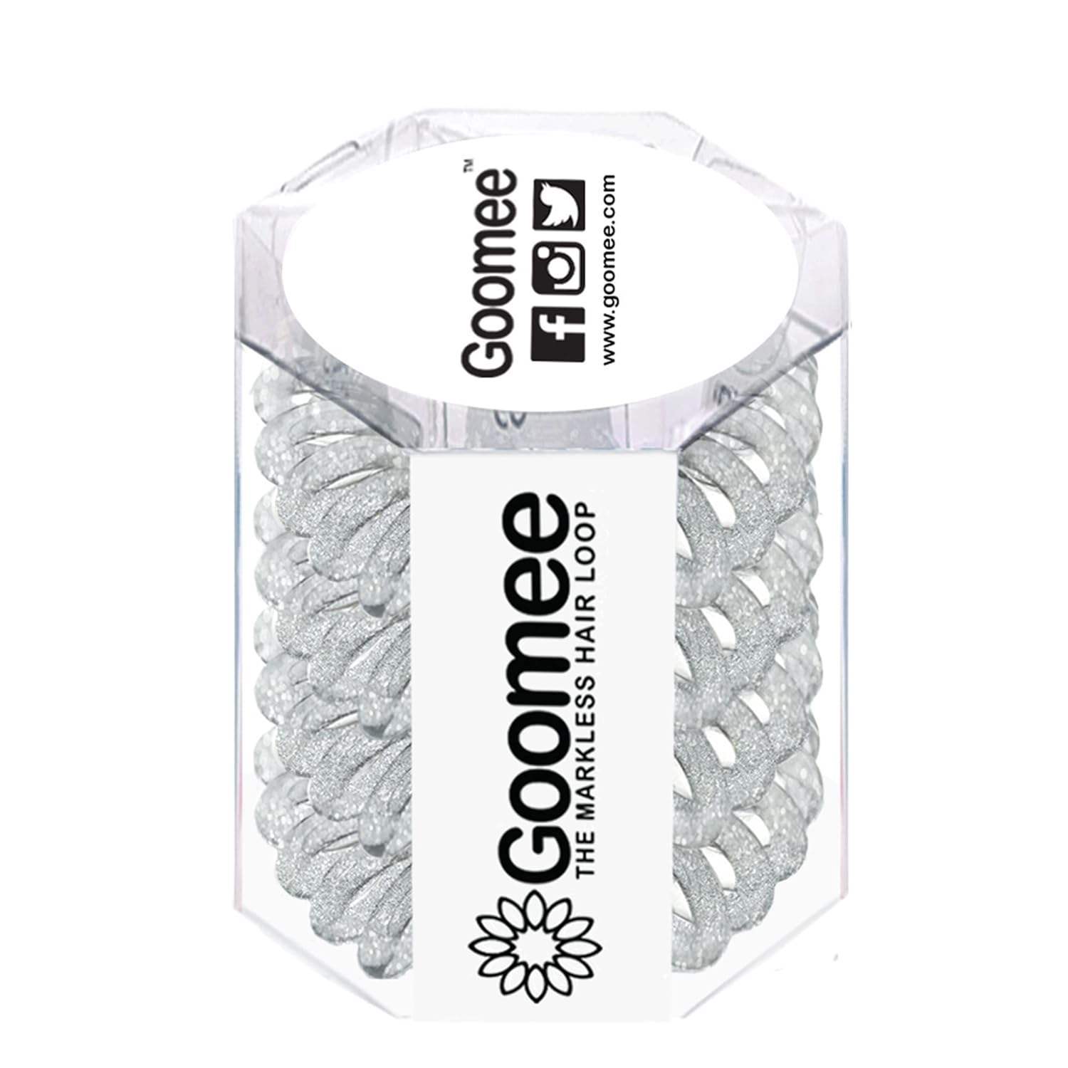 The Markless Hair Loop Set - Diamond Clear by Goomee for Women - 4 Pc Hair Tie