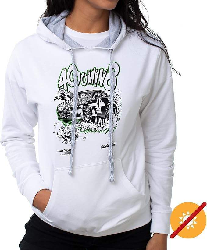 NASCAR Hooded Sweatshirt - Jimmie Johnson - 3 White by DelSol for Women - 1 Pc T-Shirt (XL)