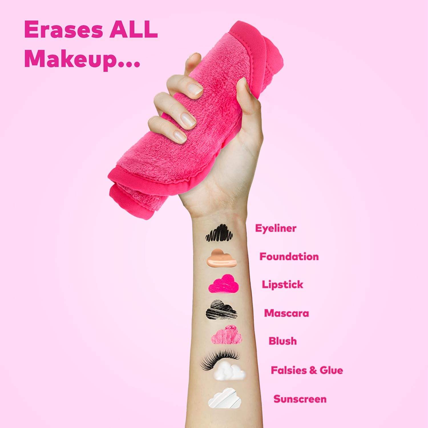 Makeup Remover Cloth - Pink by MakeUp Eraser for Women - 1 Pc Cloth