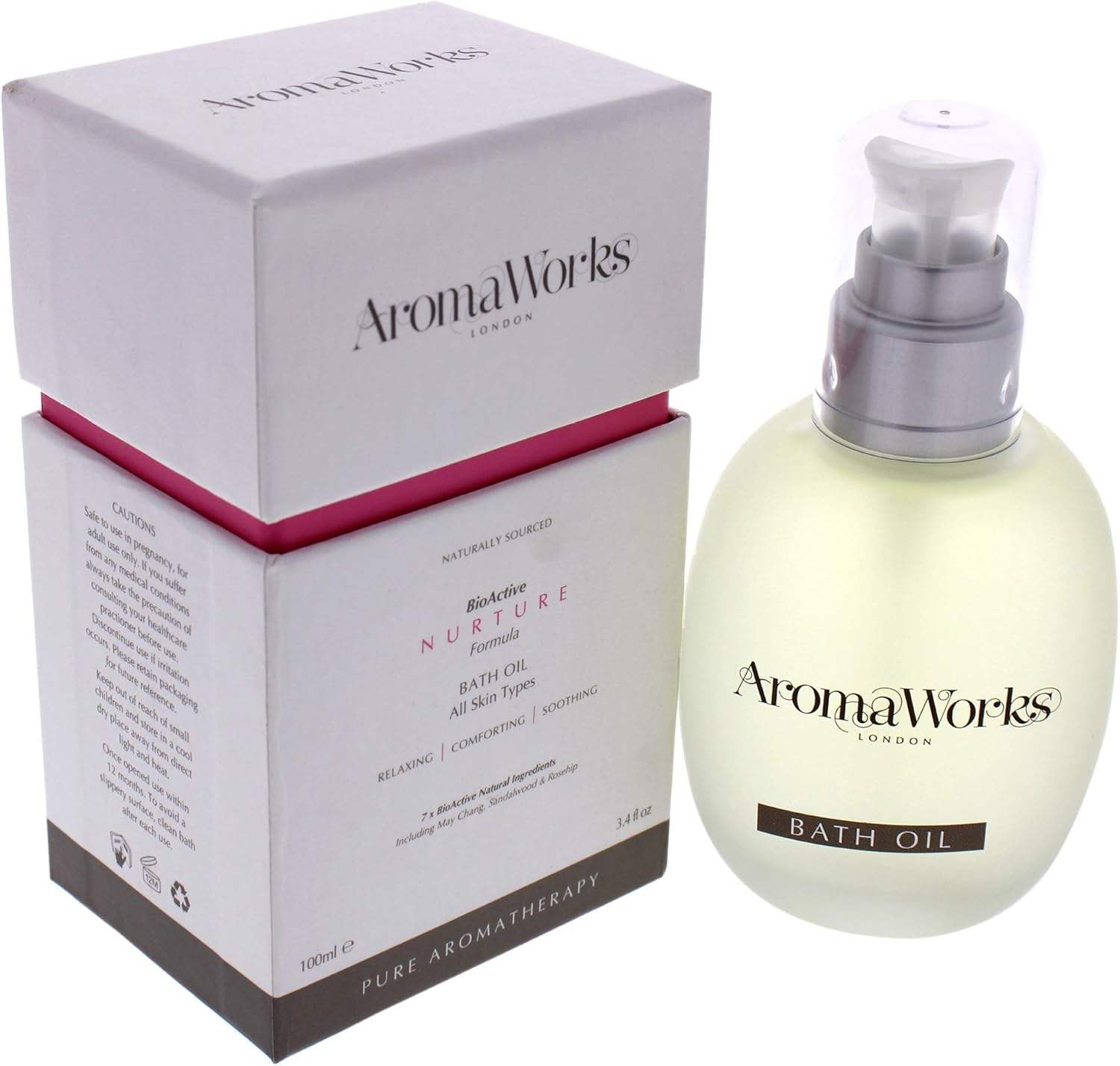 Nurture Bath Oil by Aromaworks for Unisex - 3.4 oz Oil