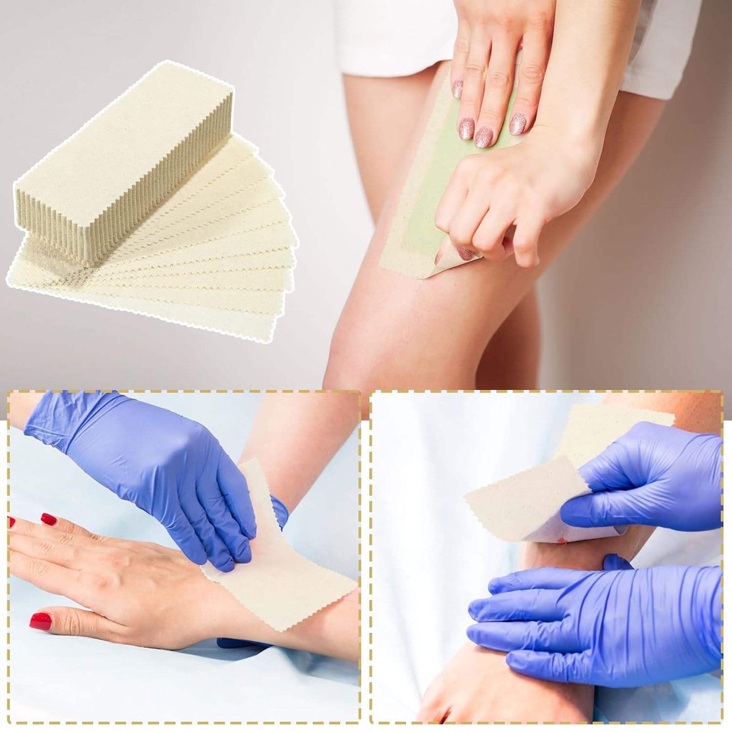 Gigi Small Natural Muslin Strips-100Pk
