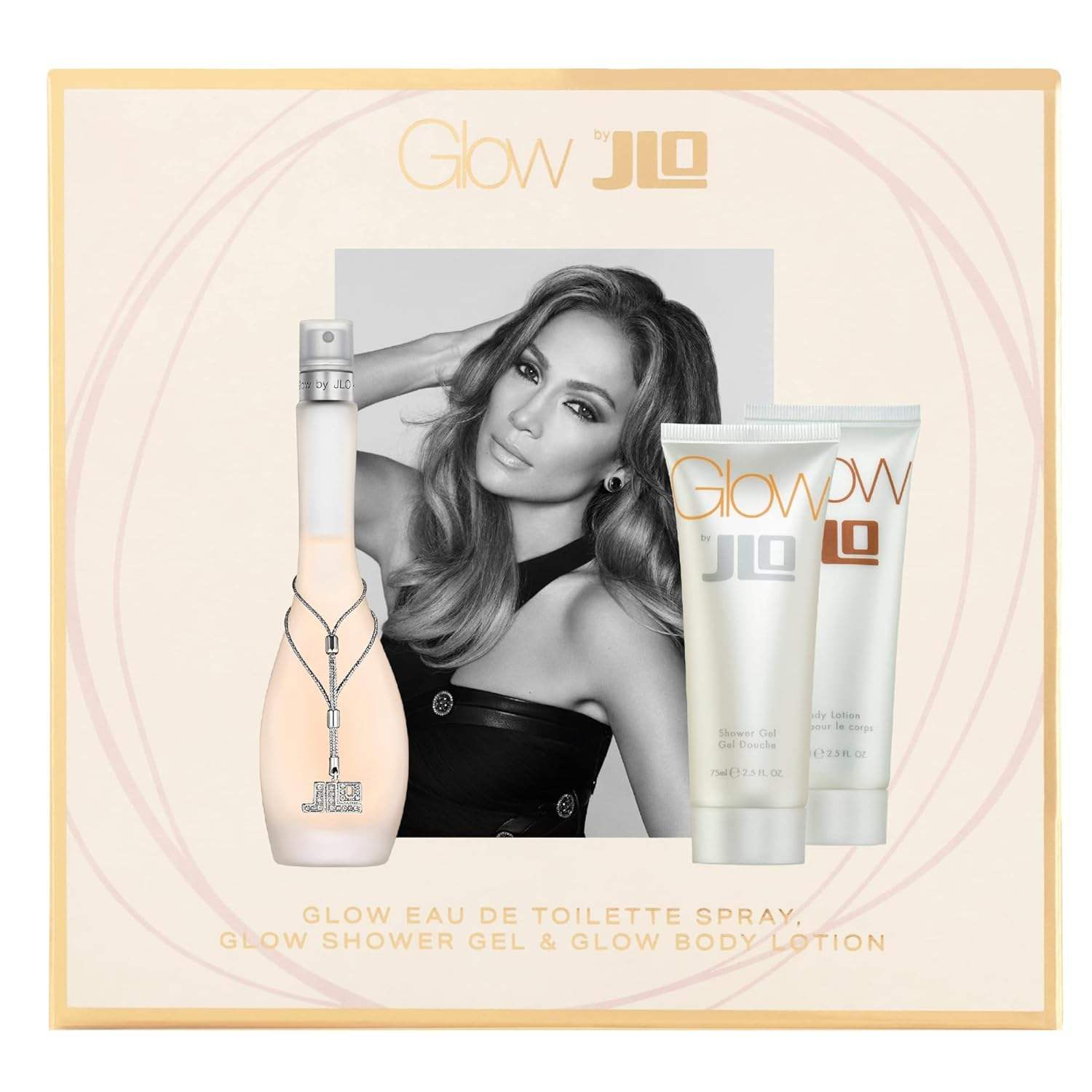 Glow by Jennifer Lopez for Women - 3 Pc Gift Set 3.4oz EDT Spray, 2.5oz Body Lotion, 2.5oz Shower Gel
