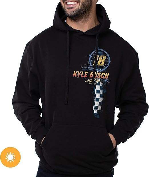 NASCAR Hooded Sweatshirt - Kyle Busch - 8 Black by DelSol for Men - 1 Pc T-Shirt (XL)