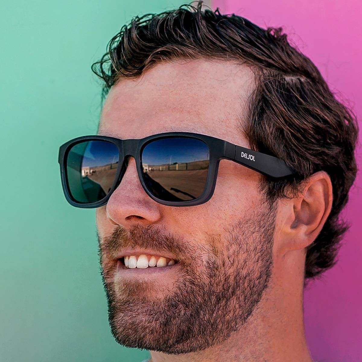 Solize Nowhere to Run - Black and Clear to Ebony by DelSol for Unisex - 1 Pc Sunglasses