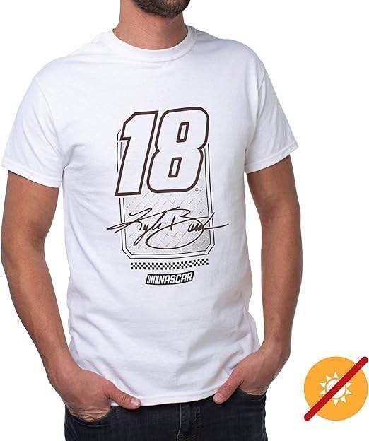 NASCAR Mens Classic Crew Tee - Kyle Busch - 10 White by DelSol for Men - 1 Pc T-Shirt (M)